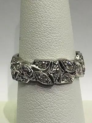Vintage Platinum Diamond Leaf Pattern 1
