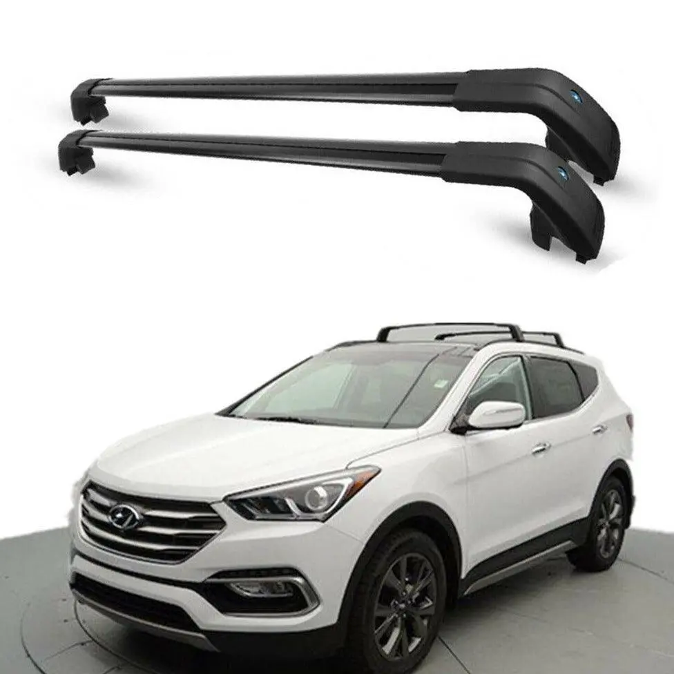 For Hyundai Santa Fe Sport 2013-2021 Baggage Luggage Cross Bar Black 1