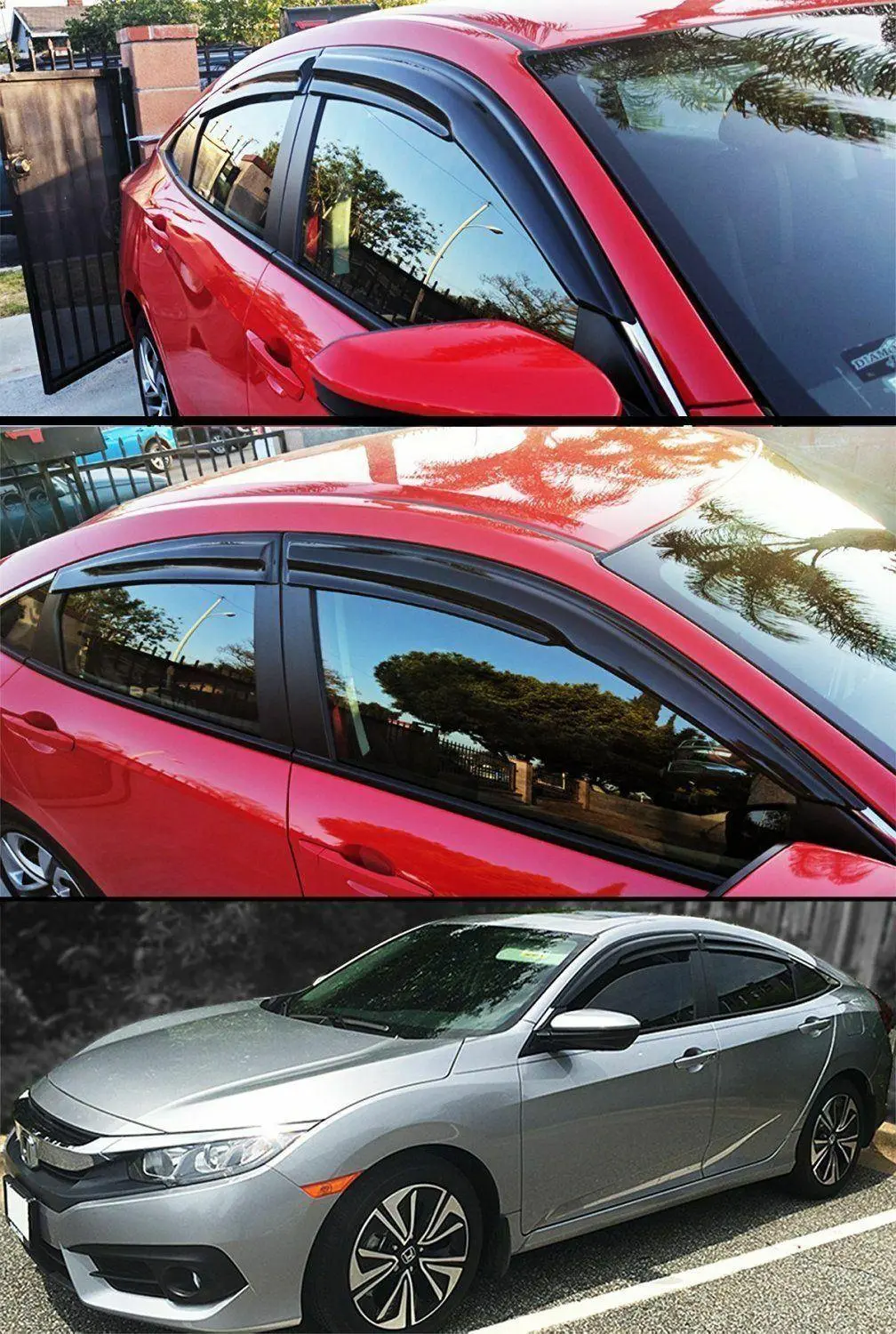 Fit 2012-2017 Subaru Xv Crosstrek 3D Mugen Style Vent Window Visors Rain Sun Wind Guards Shade Deflectors 1