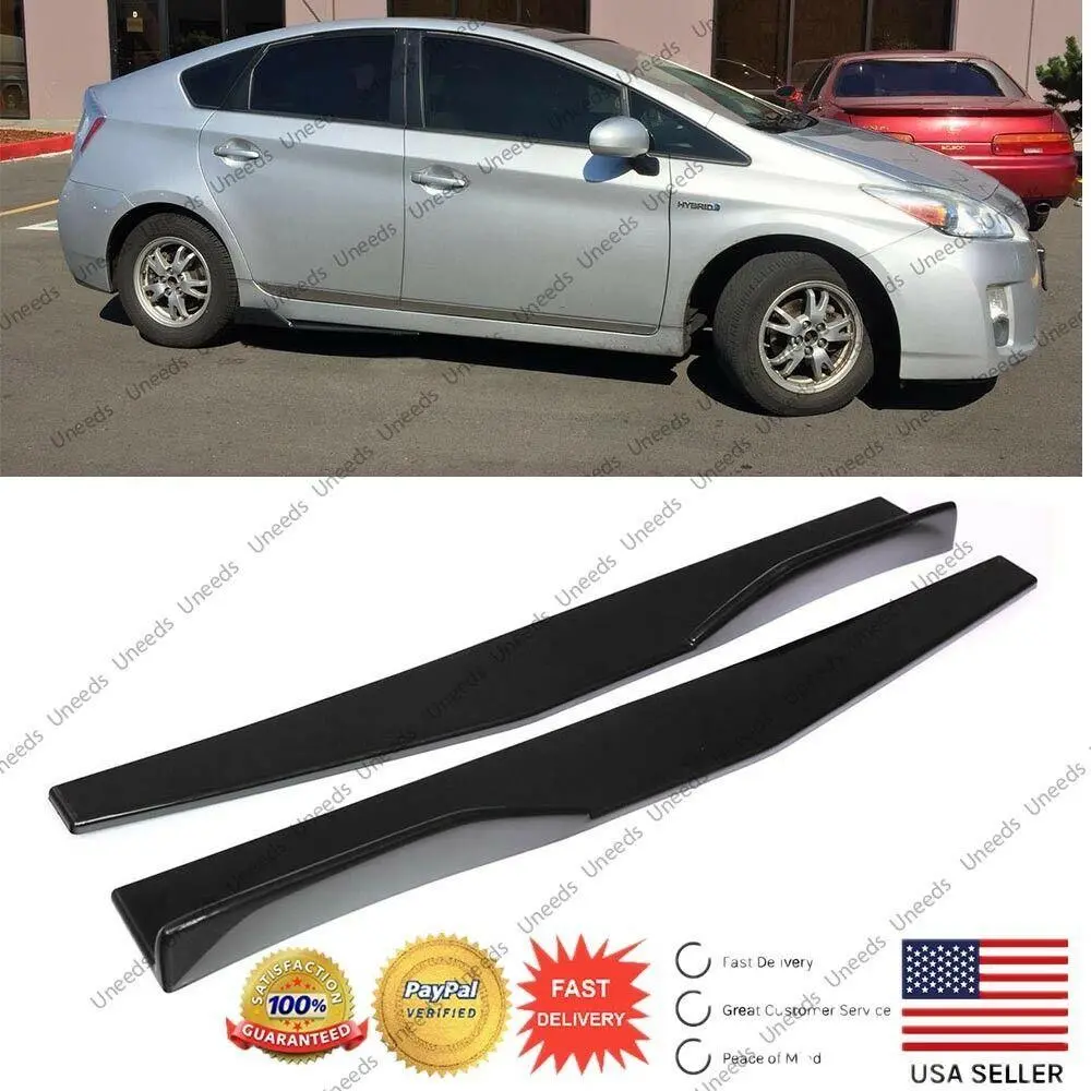 Universal Side Skirts Body Kit Rocker Panels Splitters Winglet Wings (Black, 2 Pcs) 1