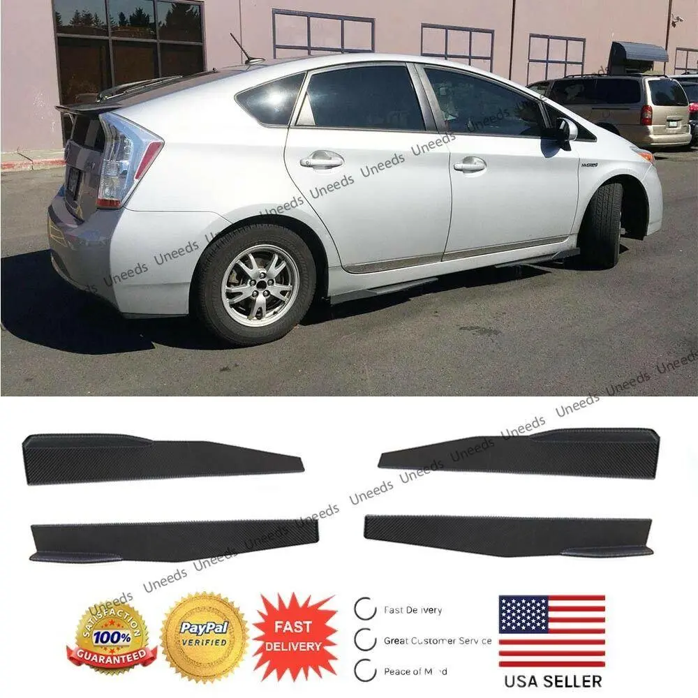 Universal Side Skirts Body Kit Rocker Panels Splitters Winglet Wings (Carbon Fiber Print, 4 Pcs) 1