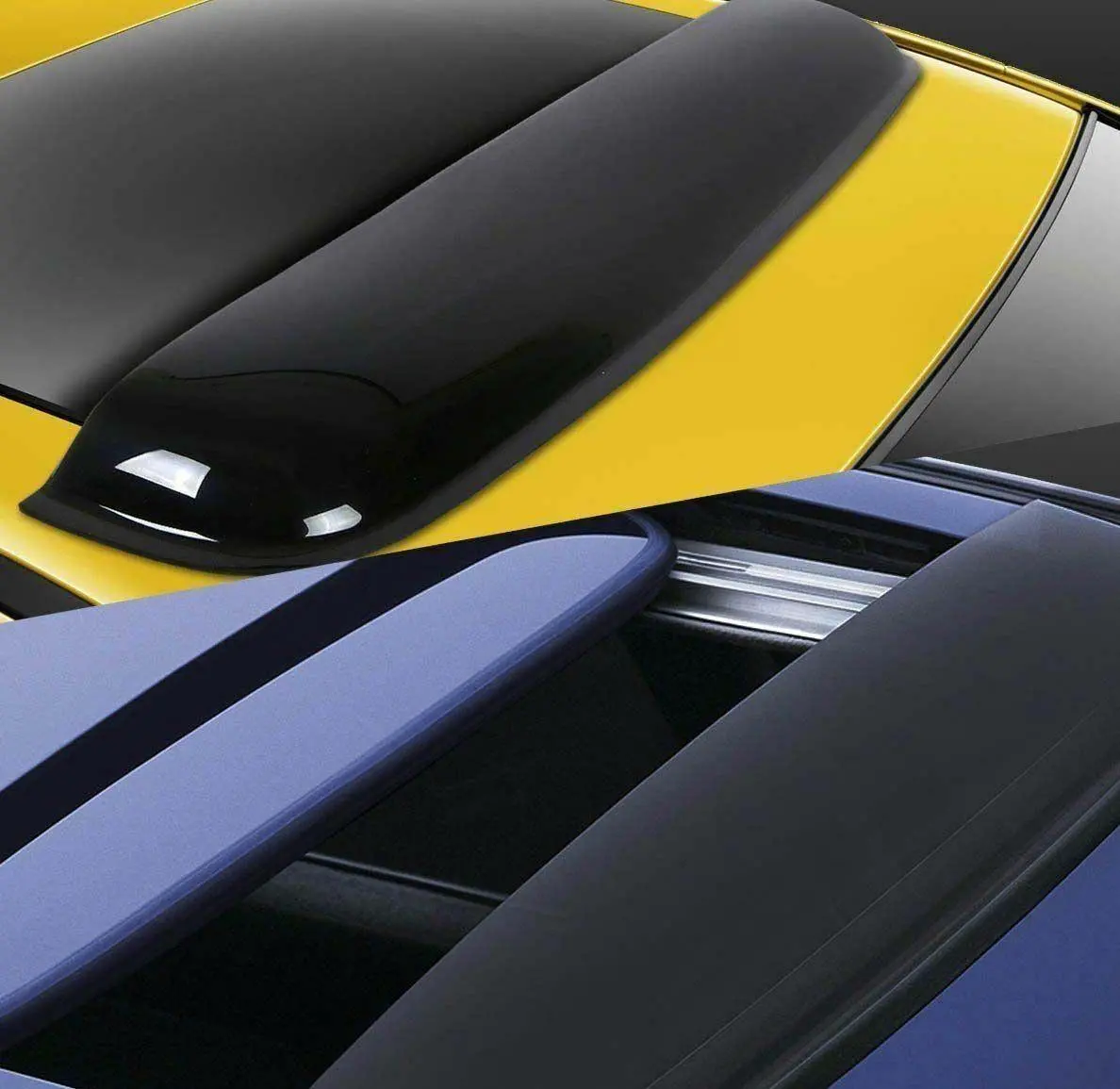 35" Smoke Tint Sunroof Sun Rain Shades Guards Vent Deflector 1
