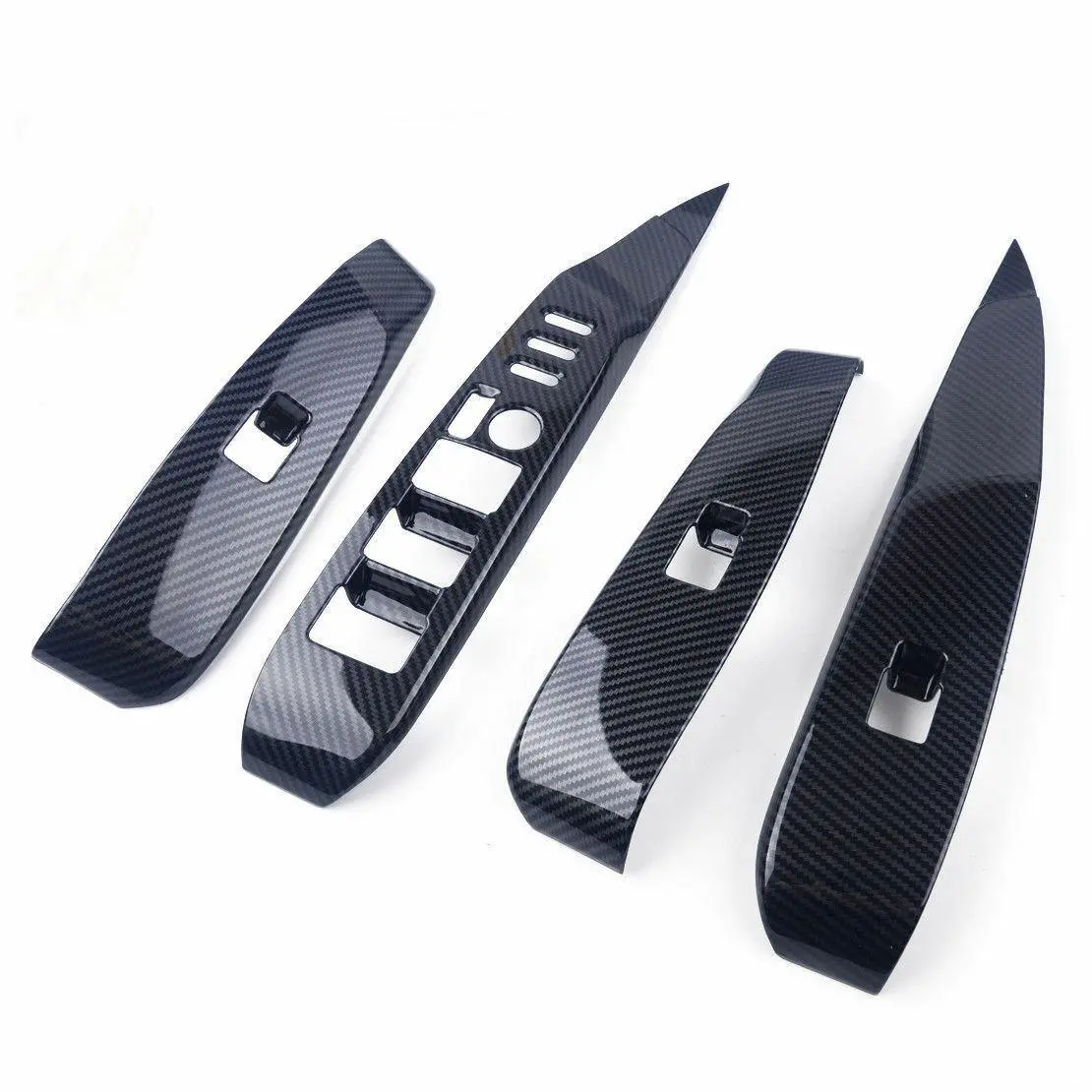 Fit 2018-2023 Toyota Camry Window Lift Switch Button Panel Cover Trim (Carbon Fiber Print) 1