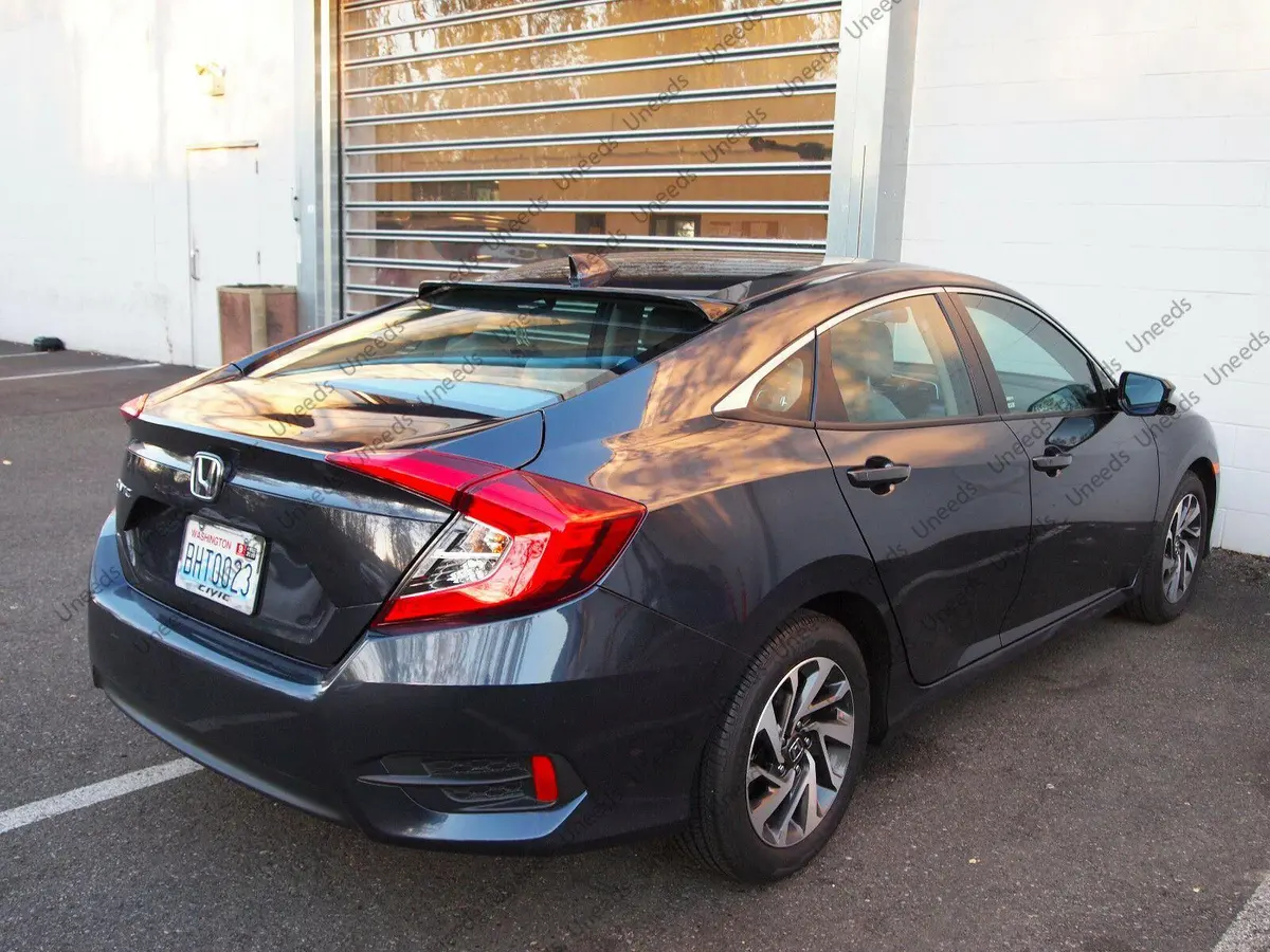 Fit 2016-2021 Honda Civic 4Dr Abs Black Rear Roof Window Visor Spoiler 3D Jdm 1