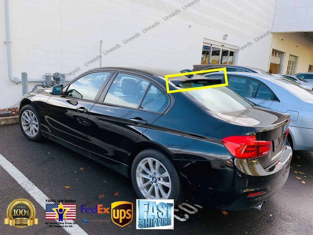 Fit 2012-2018 Bmw 3 Series F30 Abs Black Rear Roof Window Visor Spoiler 3D Jdm 2