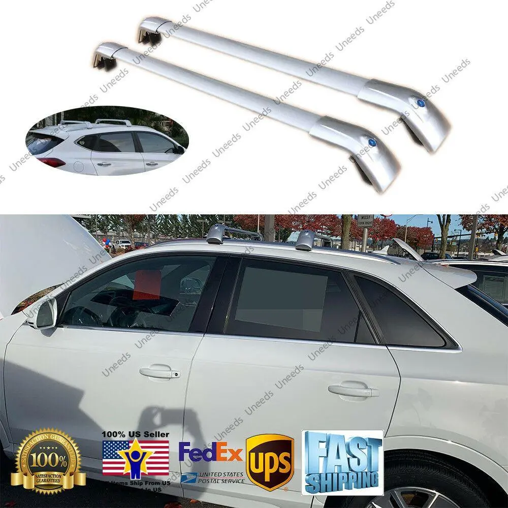 Fit 2006-2025 Audi Q3 Sliver Roof Rack Crossbar Baggage Luggage Carrier 1