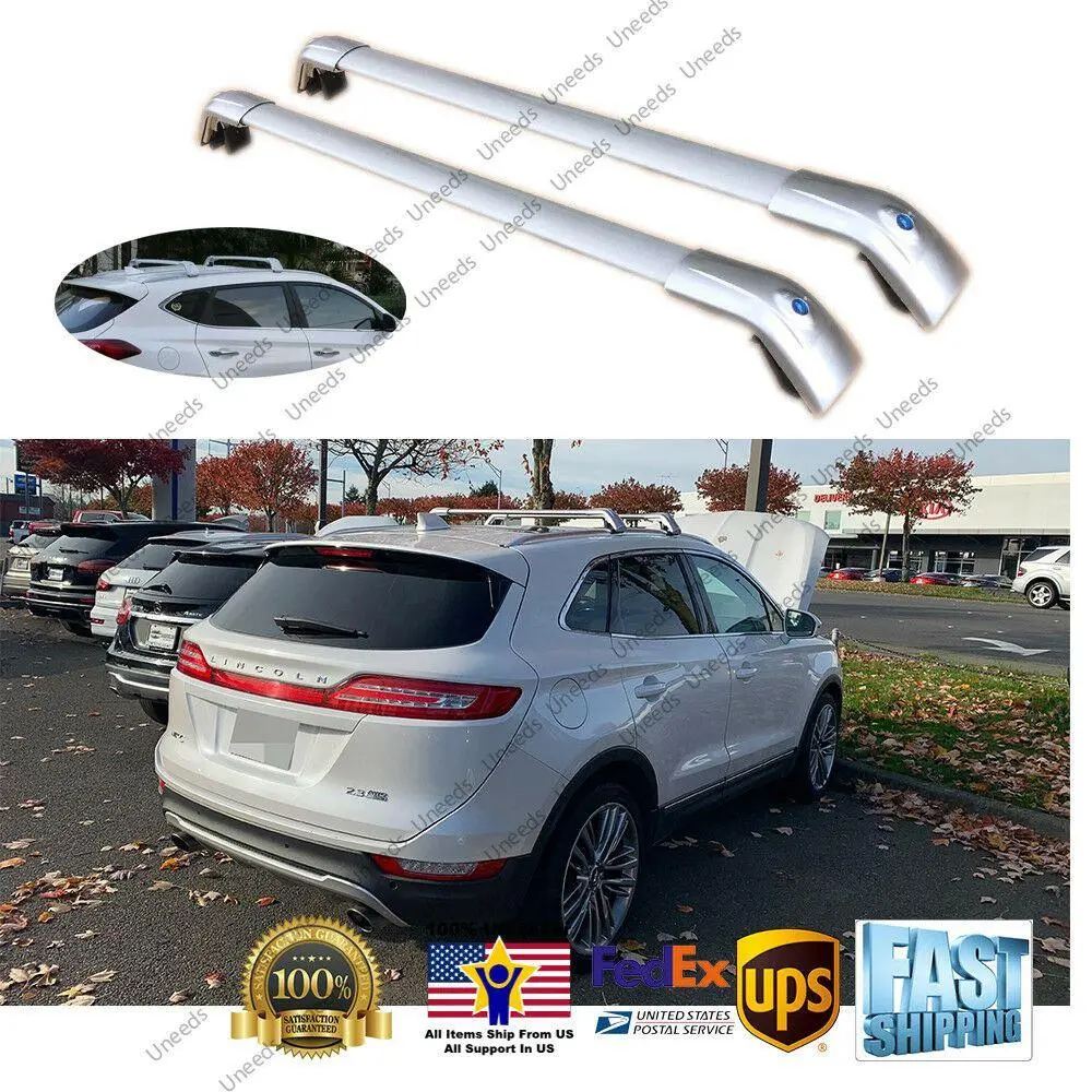 Fit 2014-2019 Lincoln Mkc Silver Baggage Luggage Cross Bar 1