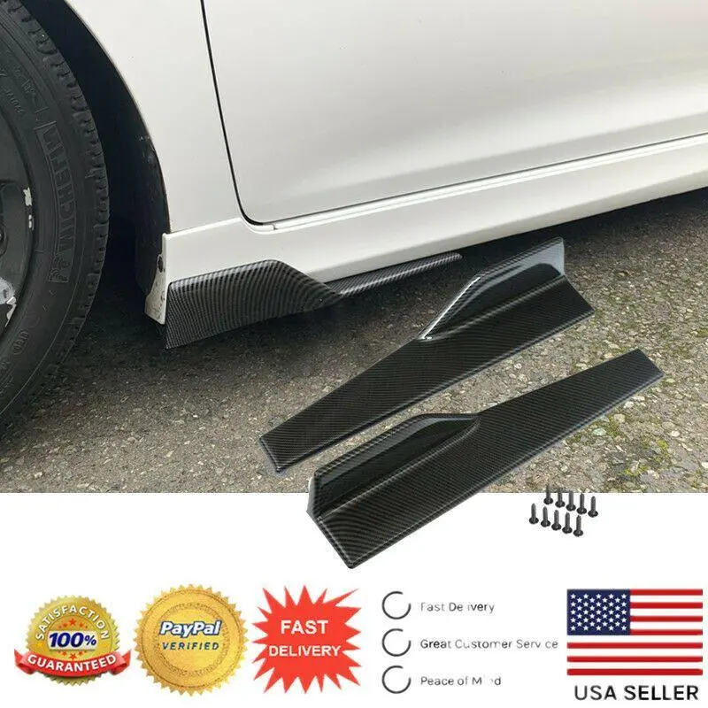 Universal Bottom Line Side Skirts Body Kit 45Cm/ 17.7" (Carbon Fiber Print, 2 Pcs) 1