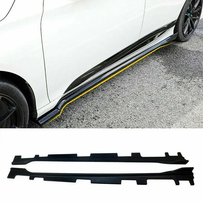 Fit 2018-2023 Honda Accord Side Skirt Bottom Line Extension Lip 2Pcs (Unpainted Matte Black) 1
