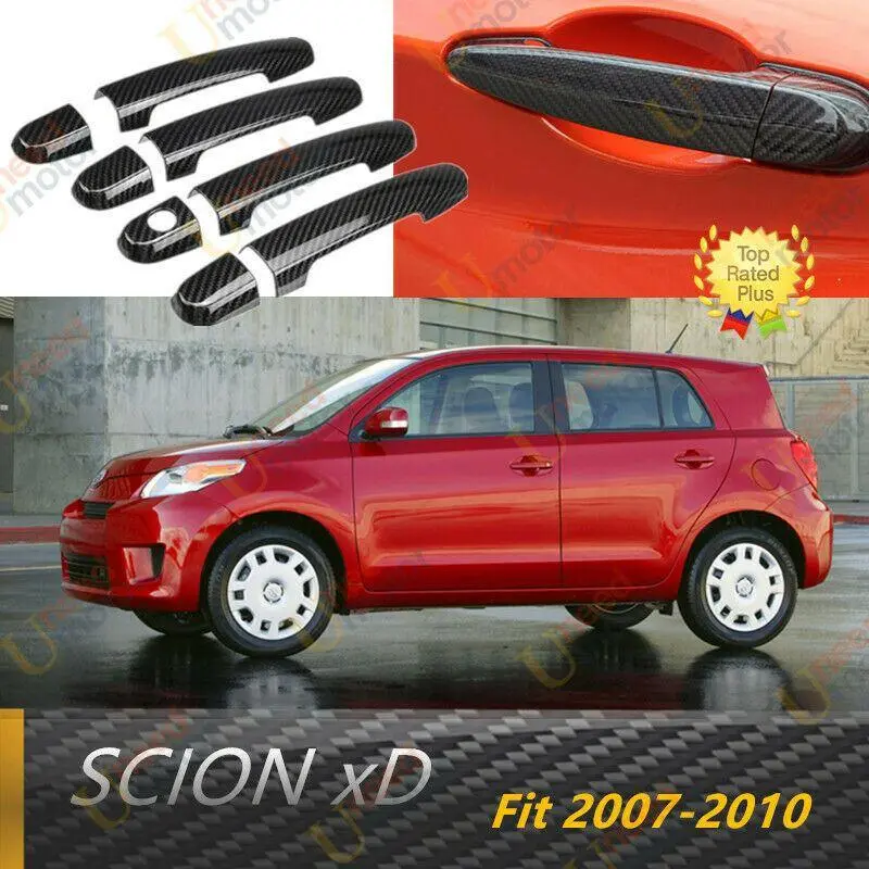Fit 2007-2010 Scion Xd Door Handle Cover Trim (Carbon Fiber Print) 1