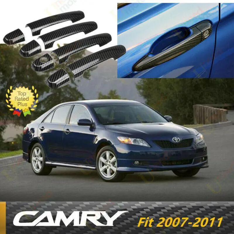 Fit 2007-2011 Toyota Camry Door Handle Cover Trim (Carbon Fiber Print) 1