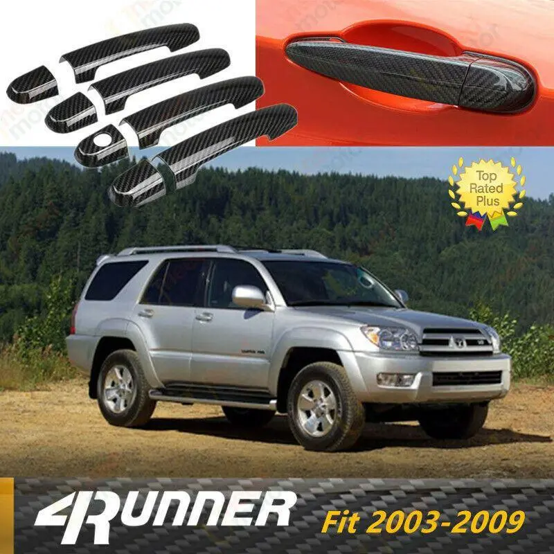 Fit 2003-2009 Toyota 4Runner Door Handle Cover Trim (Carbon Fiber Print) 1