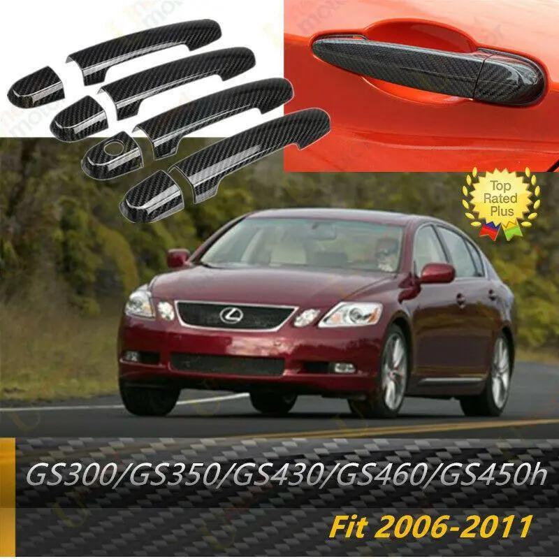 Fit 2007-2011 Lexus Gs300 Gs350 Gs430 Gs460 Gs450h Door Handle Cover (Carbon Fiber Print) 1
