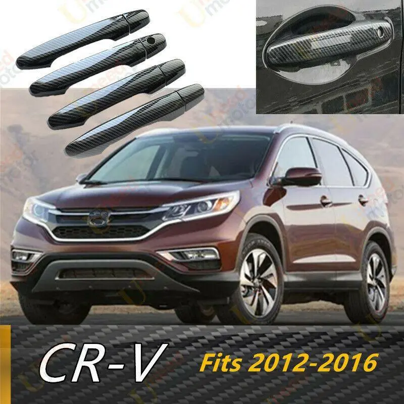 Fit 2012-2016 Honda Cr-V Side Door Handle Cover (Carbon Fiber Print) 1