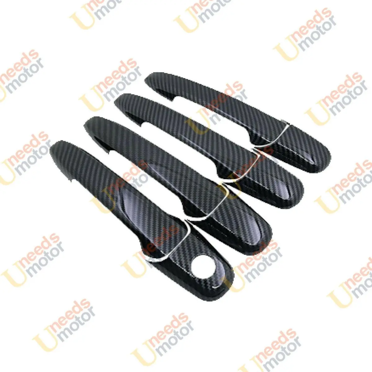 Fit 2011-2019 Ford Explorer Car Door Handle Covers (Carbon Fiber Print, Smart Holes) 1