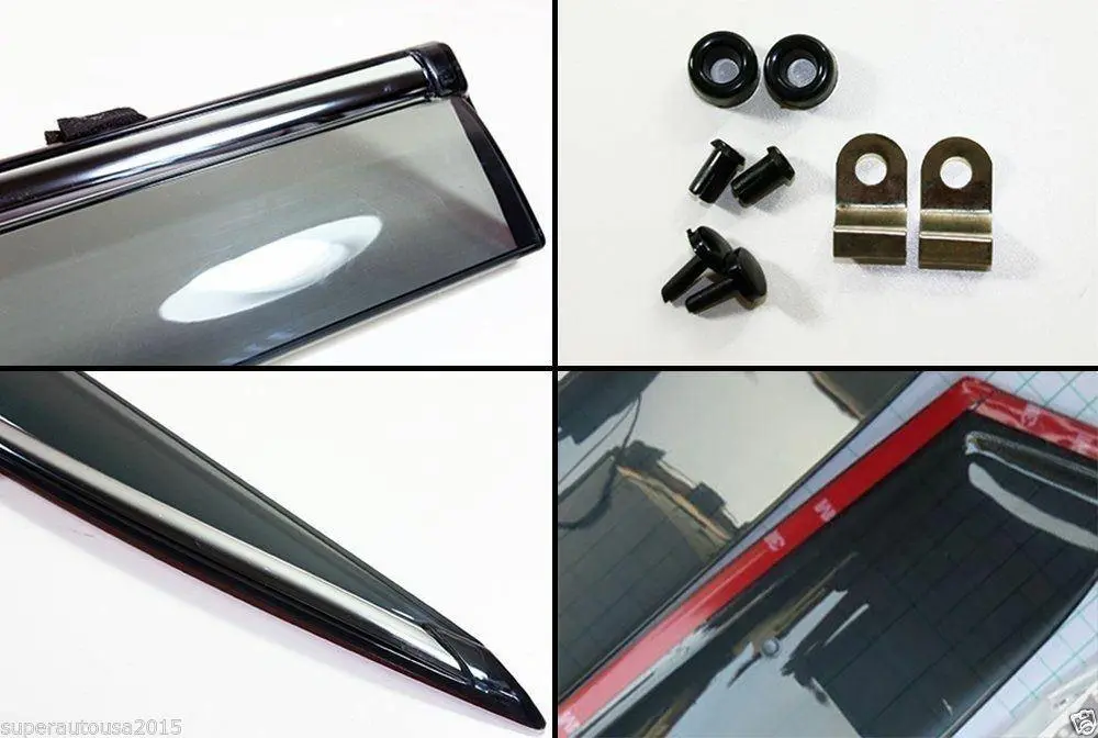 Fit 2016-2021 Toyota Prius / Prime Clip-On Chrome Trim Vent Window Visors Rain Sun Wind Guards Shade Deflectors 1