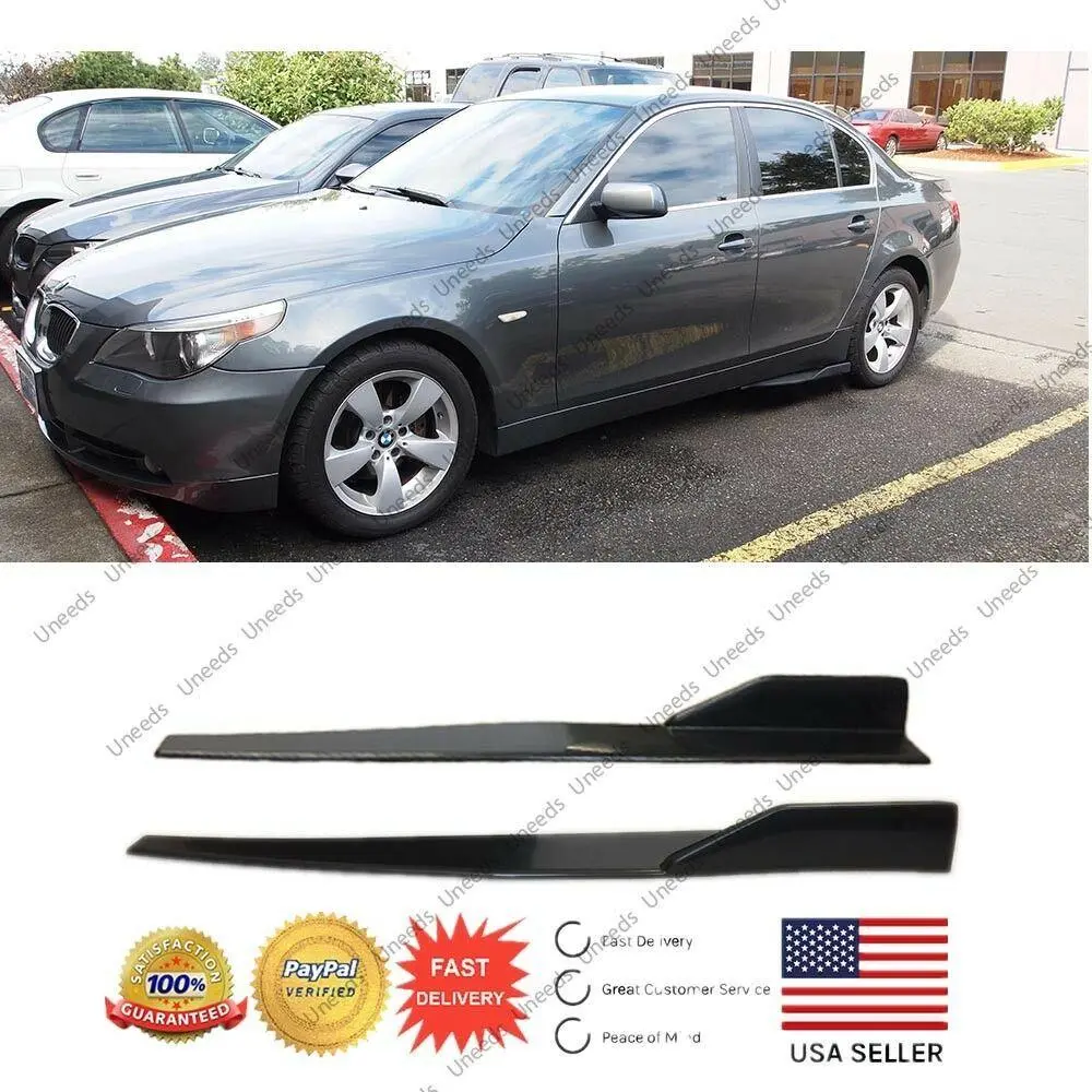 Universal Side Skirts Body Kit Rocker Panels Splitters Wings (Carbon Fiber Print) 1