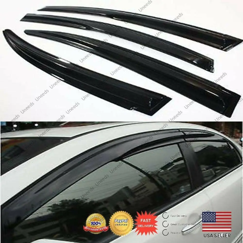 Fit 2006-2011 Honda 8Th Civic Sedan 3D Mugen Style Vent Window Visors Rain Sun Wind Guards Shade Deflectors 1
