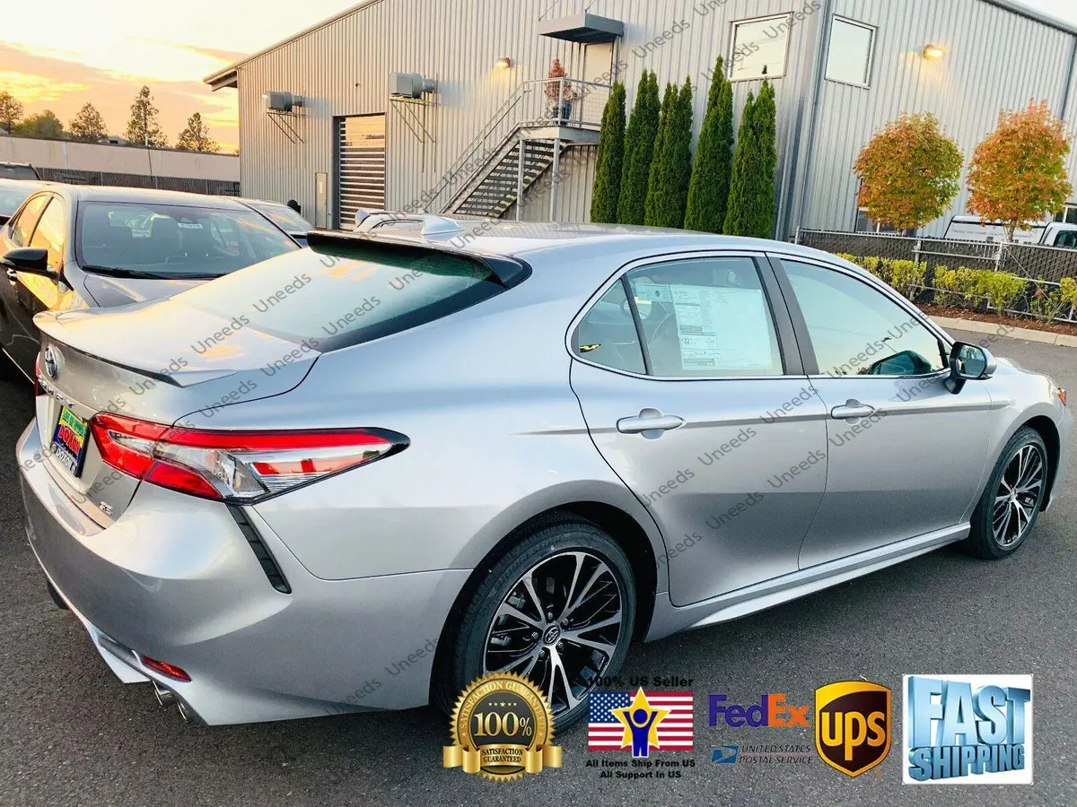 Fit 2018-2024 Toyota Camry 3D Jdm Abs Black Rear Roof Window Visor Spoiler (Black) 1