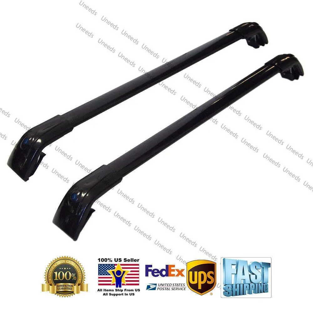 Fit 2010-2025 Audi Q7 Baggage Luggage Cross Bar Crossbar (Black) 1