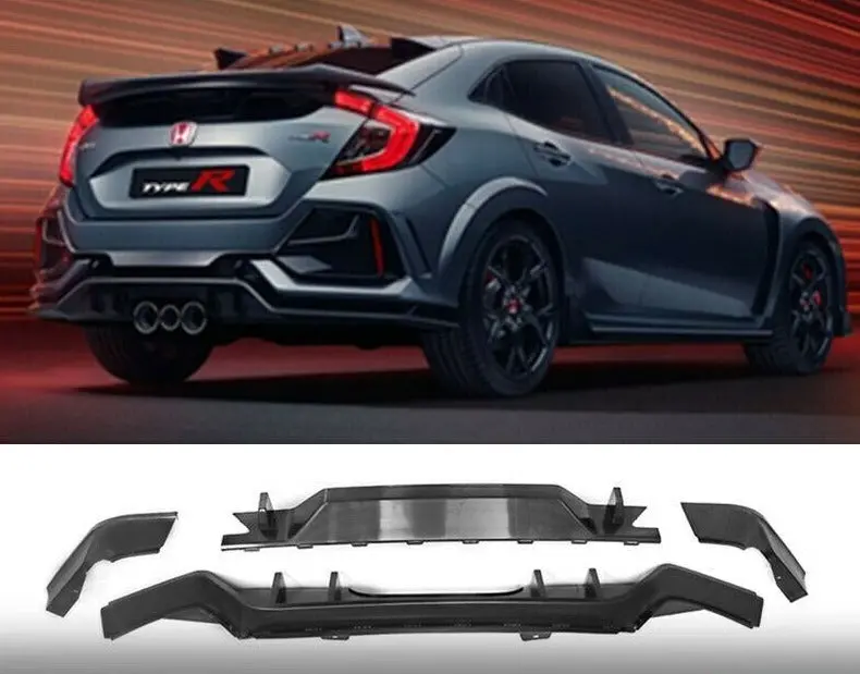 Fits 2017-21 Honda Civic Hatchback Type-R Rear Bumper Lip Conversion Kit 1