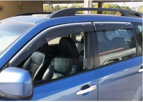 Fit 2019-2024 Subaru Forester Clip-On Chrome Trim Vent Window Visors Rain Sun Wind Guards Shade Deflectors 2