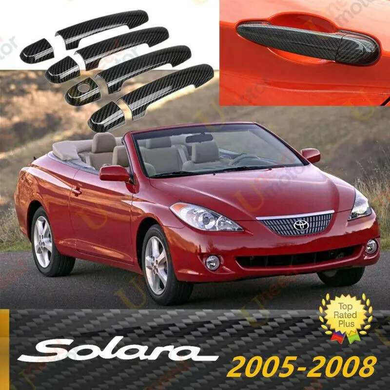 Fit 2005-2008 Toyota Solara Door Handle Cover Trim (Carbon Fiber Print) 1