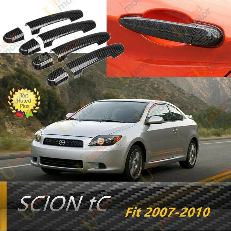 Fit 2005-2010 Scion Tc Door Handle Cover Trim (Carbon Fiber Print) 1