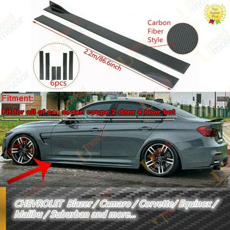Fit Chevrolet Rocker Panel Lips Side Body Skirt Extensions 1