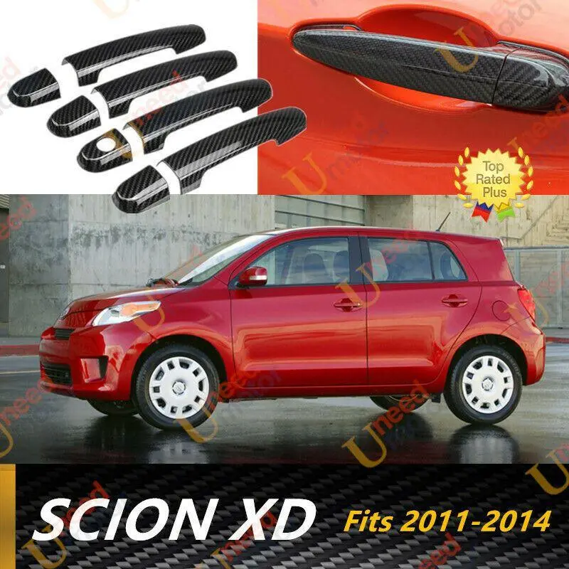 Fit 2011-2014 Scion Xd Door Handle Cover Trim Molding (Carbon Fiber Print) 1