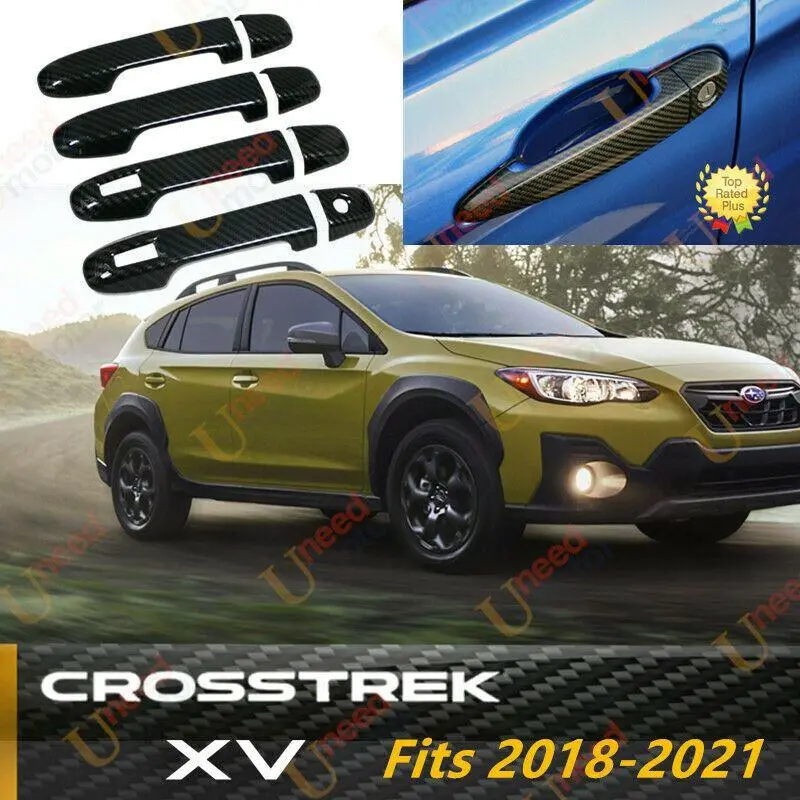Fit Subaru 2018-2020 Xv Crosstrek Door Handle Cover Trim (Carbon Fiber Print, Smart Holes) 1