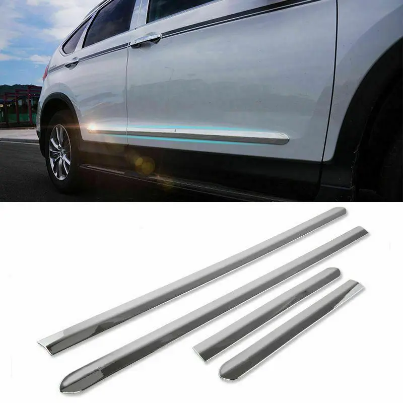 Fit 2012-2016 Honda Crv Side Body Door Molding Lid Cover Trim Plate Kit (Chrome) 1