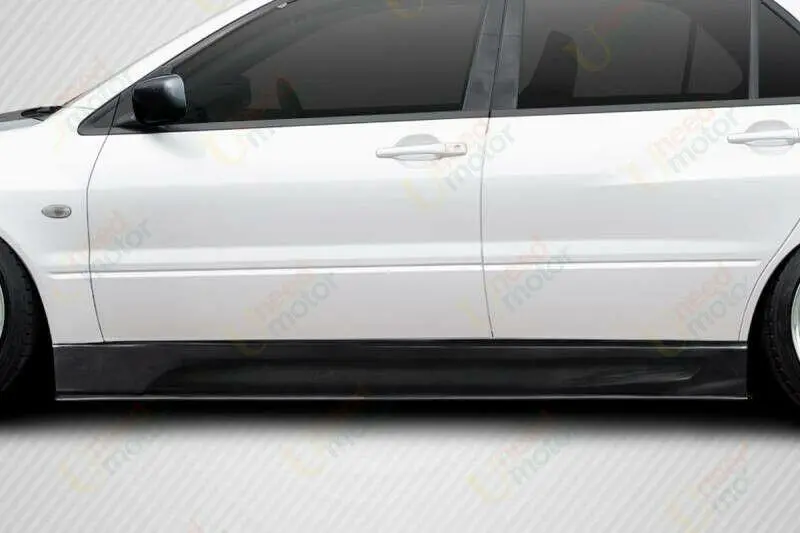 Fit 2008-2017 Mitsubishi Lancer / Evolution Mod Style Black Side Skirts Body Kit 1
