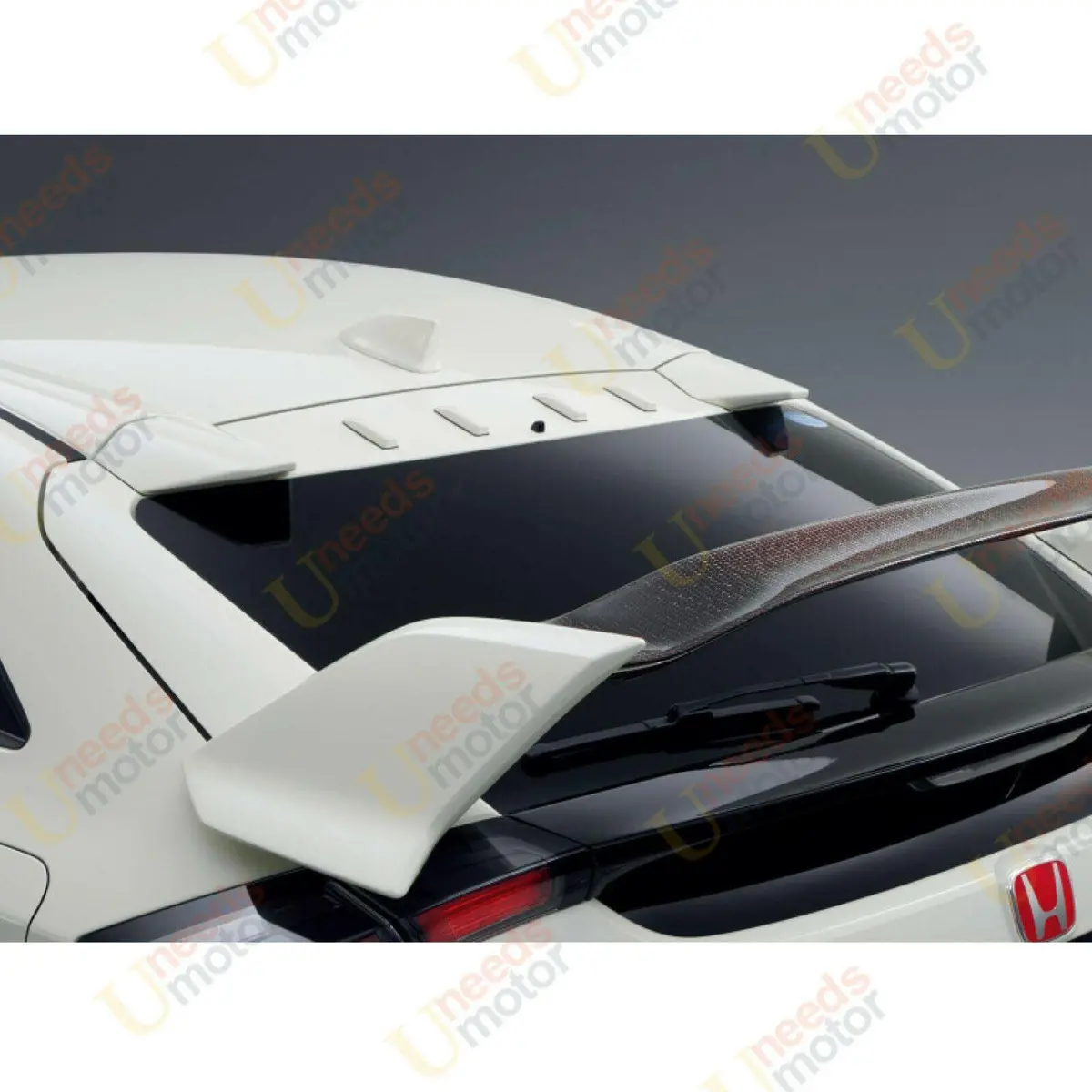 Fit 2016-2021 Honda Civic Fk4 Fk7 5Dr Hatchback Type R Vortex Window Roof Spoiler (White) 2