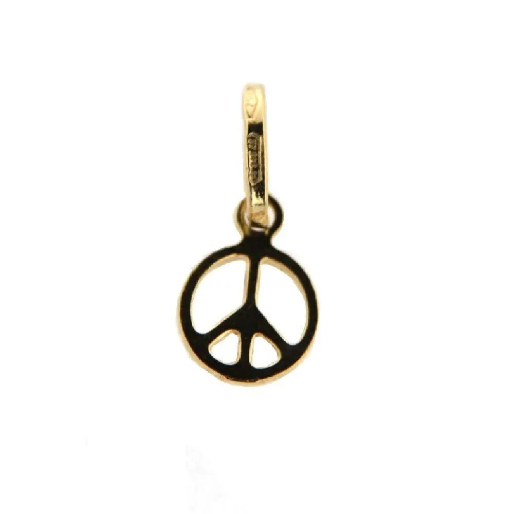 18K Yellow Gold Peace Sign Charm 1