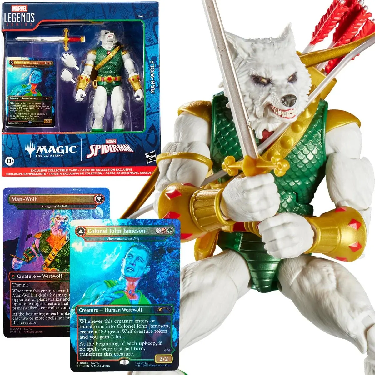Marvel Legends - Magic The Gathering X Spider-Man - Man-Wolf W/ Promo Card 1