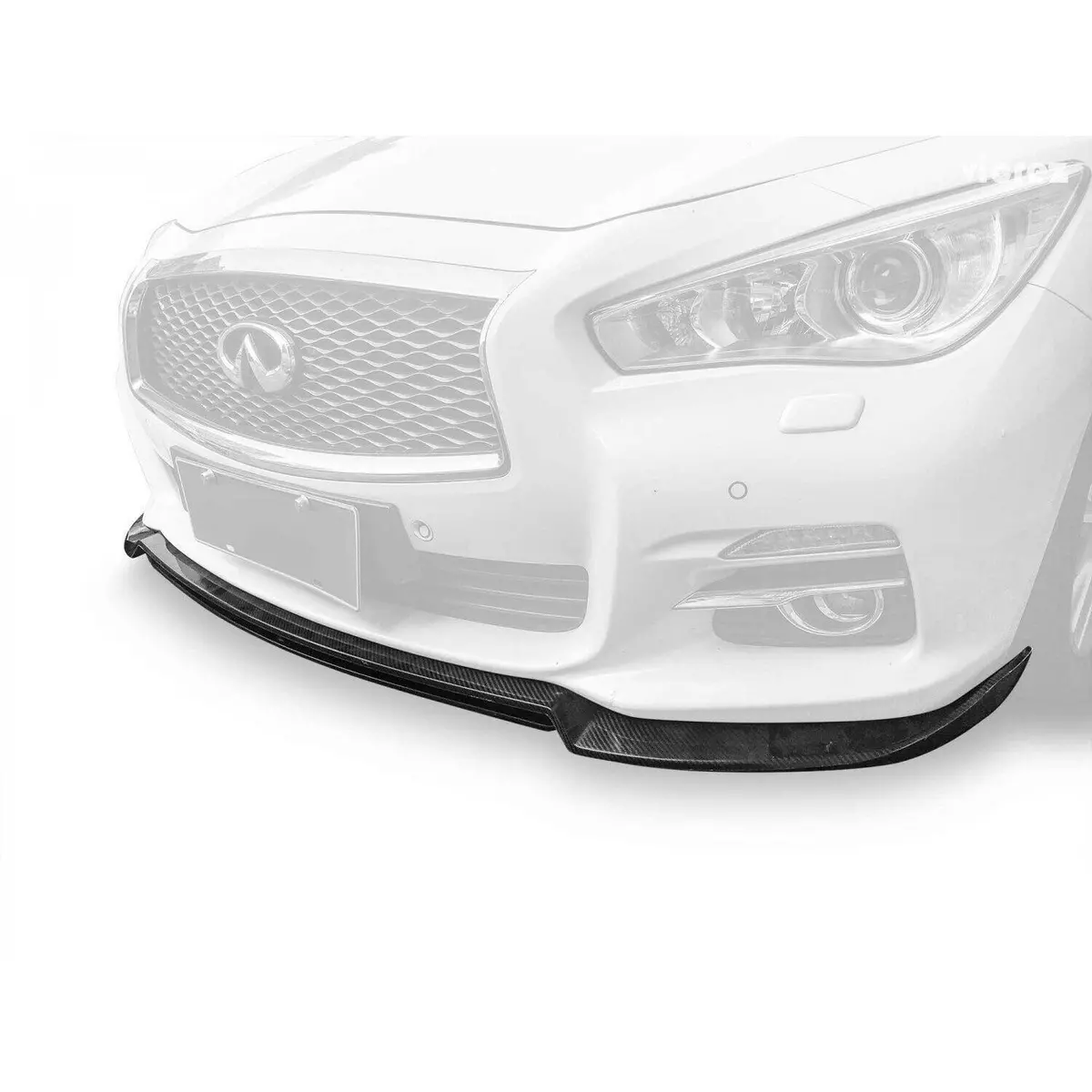 Fit 2014-2017 Infiniti Q50 Sedan Front Bumper Lip Spoiler Cover (Carbon Fiber Print) 1