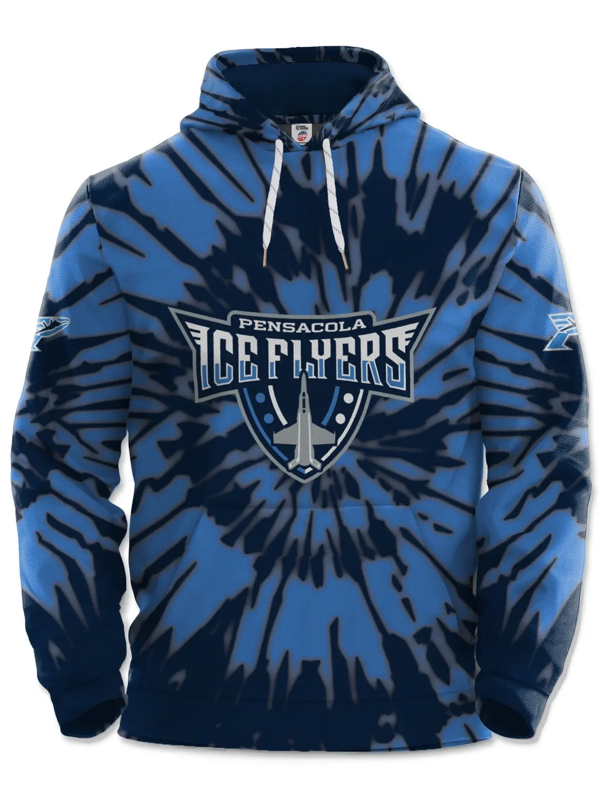 Pensacola Ice Flyers Tie-Dye Hockey Hoodie 1