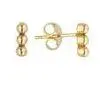 14K Yellow Gold Triple Bead Earrings 1
