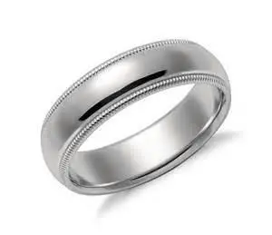 Platinum 5Mm Milgrain Comfort Fit Wedding Band 1