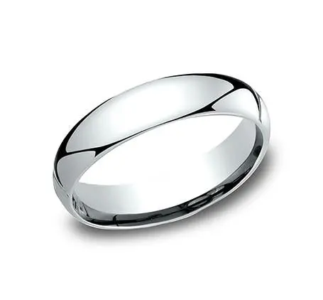 14K White Gold  5Mm Comfort Fit Wedding Band Size 9 1