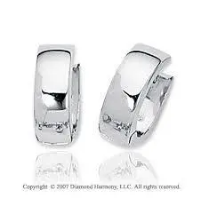 14K White Gold Small Huggie Earrings 1
