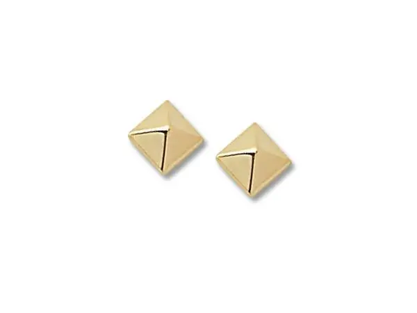 14K Rose Gold Pyramid Stud Earrings 1