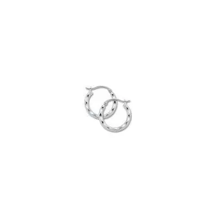 14K White Gold Small Fancy Hoops 1