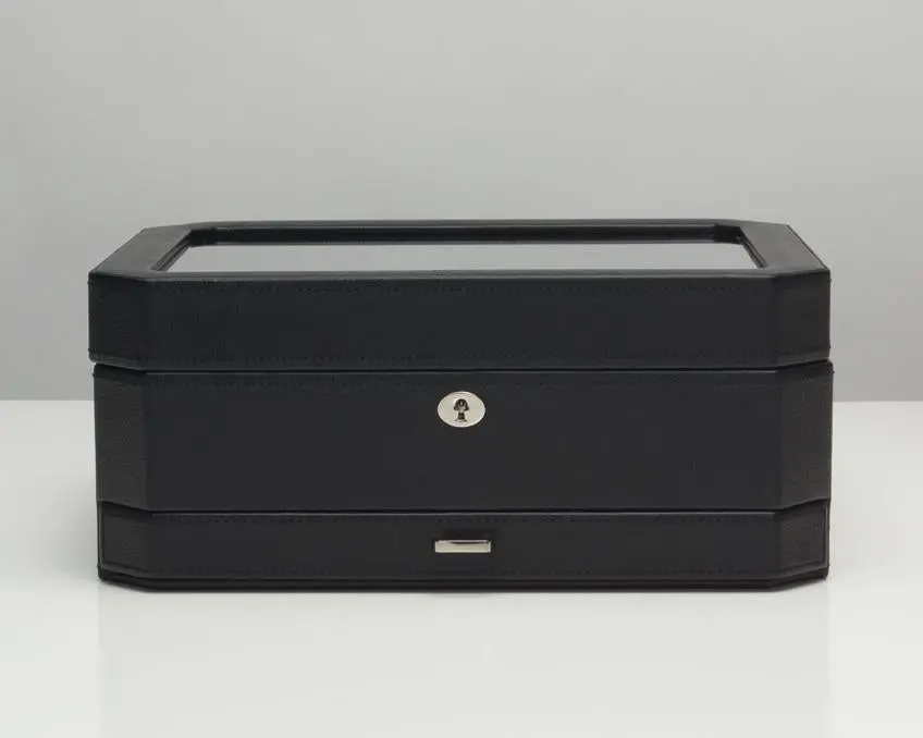 Windsor 10 Piece Watch Box With Drawer Black/Purple 1