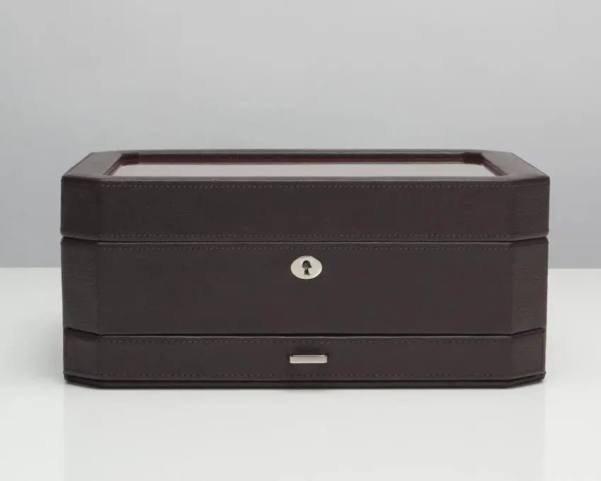 Windsor 10 Piece Watch Box With Drawer Brown/Orange 1
