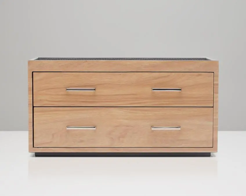 Meridian Two Drawer Valet, Charging Station & Pen Box Blonde 1