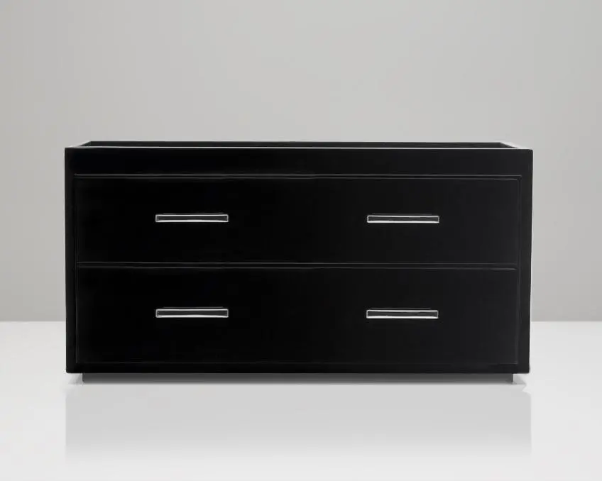 Meridian Two Drawer Valet, Charging Station & Pen Box Black 1