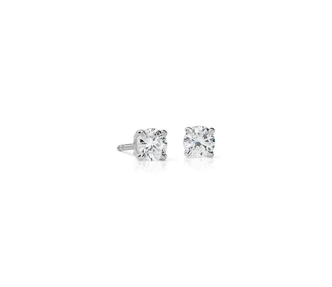 14K White Gold Diamond Stud Earrings 1.48Ct Total G Color Si2 Clarity-Not Certified 1