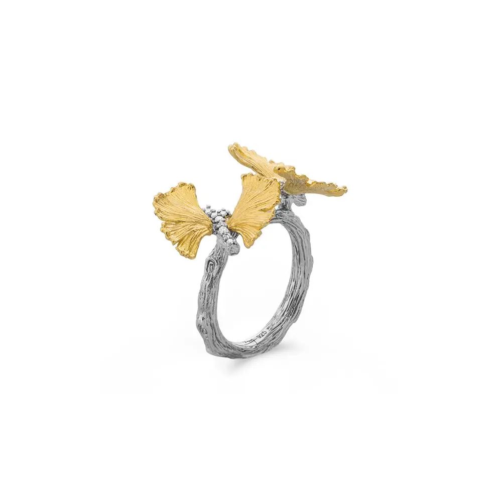 Butterfly Gingko Double Butterfly Ring 1